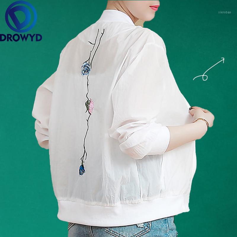 Women' Jackets Summer White Print Thin Baseball Jacket Women Casual Long-sleeve O-neck Bomber Tops Breathable Sunscreen Cardigan Loose Coat
Women' Jackets Summer White Print Thin Baseball Jacket Women Casual Long-sleeve O-neck Bomber Tops Breathable Sunscreen Cardigan Loose Coat