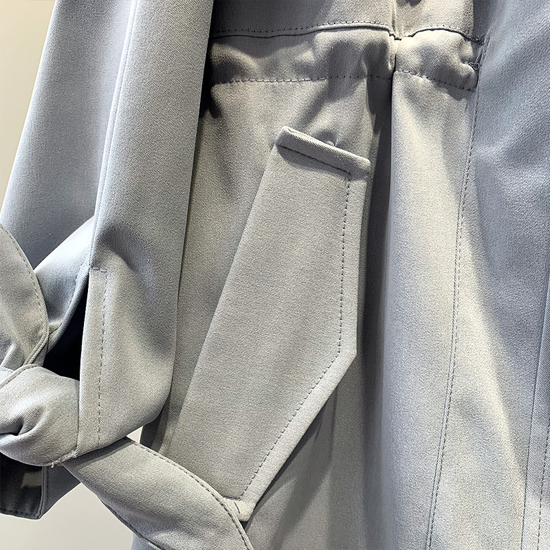 Yeeloca Casual Windbreaker Female Full Sleeve Midlength Mandarin Collar Straight Cardigan Autumn Women Korean Loose Slim Coat 201111