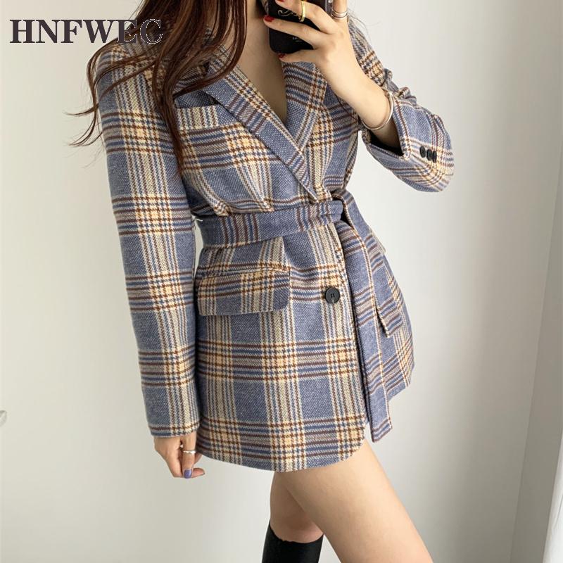 New 2020 Autumn Winter Women' Blazers Pockets Jackets Elegant Vintage Oversize Plaid Lace Up Office Lady Tops V814, Blue
New 2020 Autumn Winter Women' Blazers Pockets Jackets Elegant Vintage Oversize Plaid Lace Up Office Lady Tops V814, Blue