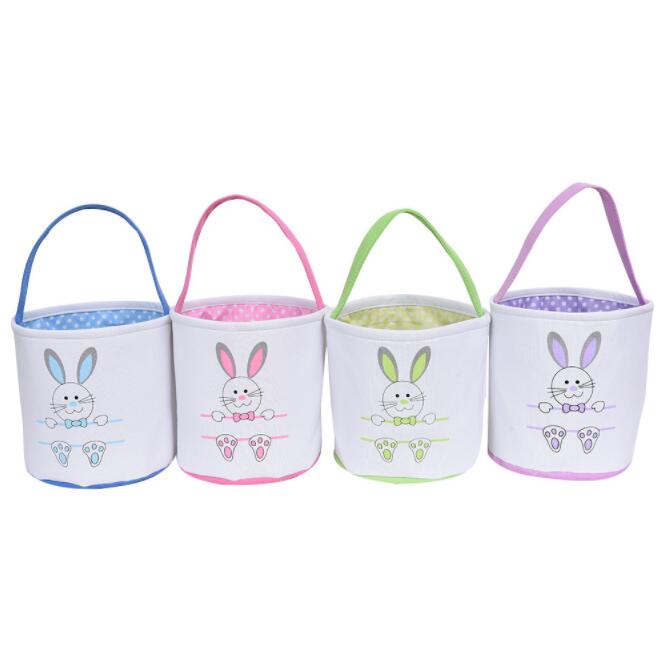Easter Bunny Basket Rabbit Tail Ears Barrel Bags Kids Candy Baskets Party Festival Candies Easter Eggs Storage Totes Bunny Handbags, Customize