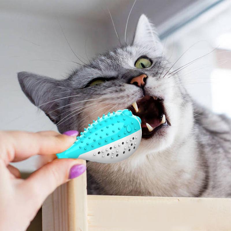 Soft Silicone Mint Fish Cat Toy Catnip Pet Toy Clean Teeth Toothbrush Chew Cats Toys