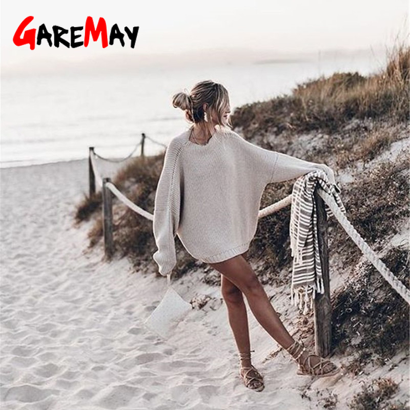 Long Sleeve O Neck Knitted Womens Sweaters Pullover Autumn Winter Solid Plus Size Fluffy Sweater Jumper Ladies Knitwear 201130