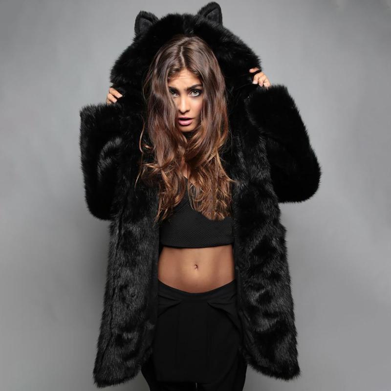 Women Fashion Autumn Winter Warm Faux Outerwear Long Sleeve Lovely Animal Ear Hooded Furry Splicing Jacket Cardigan Coat Femme, Gray
Women Fashion Autumn Winter Warm Faux Outerwear Long Sleeve Lovely Animal Ear Hooded Furry Splicing Jacket Cardigan Coat Femme, Gray