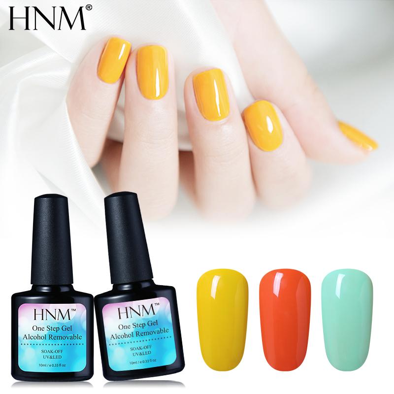 HNM 10ml One Step Gel Varnish Alcohol Soak off Gel Polish 3 in 1 UV LED Gelpolish ink Gellak Lucky Semi Permanent Polish, 0092