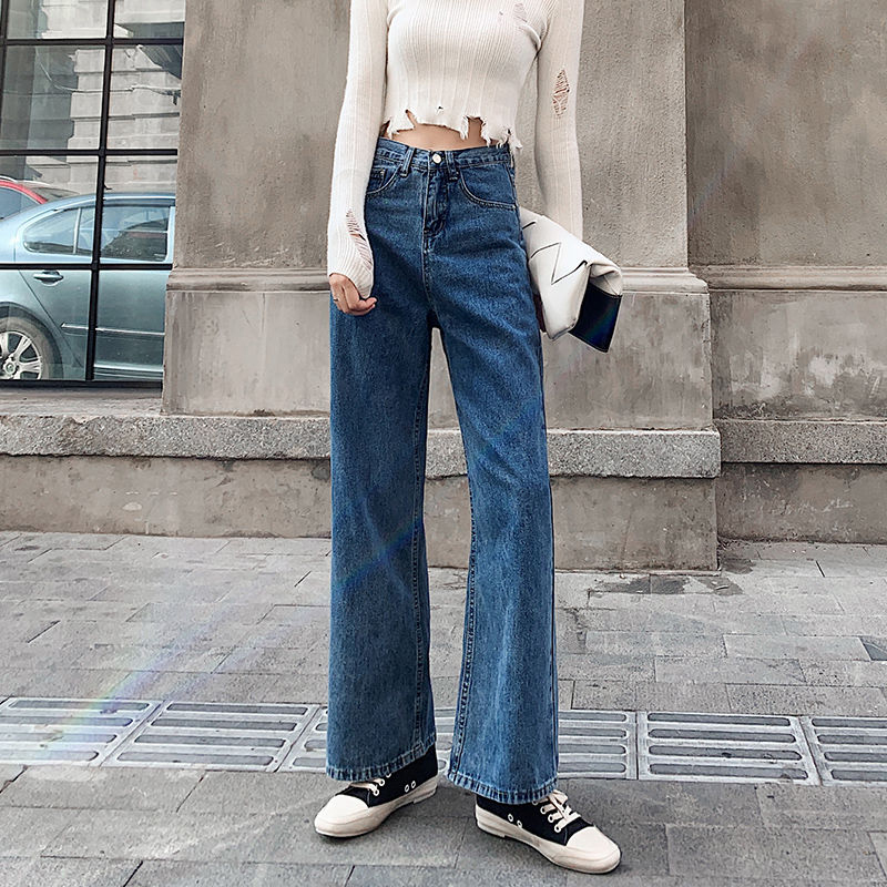 Classic wide blue solid leg streetwear baggy denies skinny Korean high-waisted jeans boyfriend femme pants, Light blue
Classic wide blue solid leg streetwear baggy denies skinny Korean high-waisted jeans boyfriend femme pants, Light blue