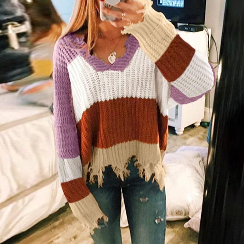 Women' Sweaters Kawaii Ulzzang College Candy Color Stripes V-neck Fringed Edges Sweater Female Harajuku Clothing For Women, Khaki
Women' Sweaters Kawaii Ulzzang College Candy Color Stripes V-neck Fringed Edges Sweater Female Harajuku Clothing For Women, Khaki