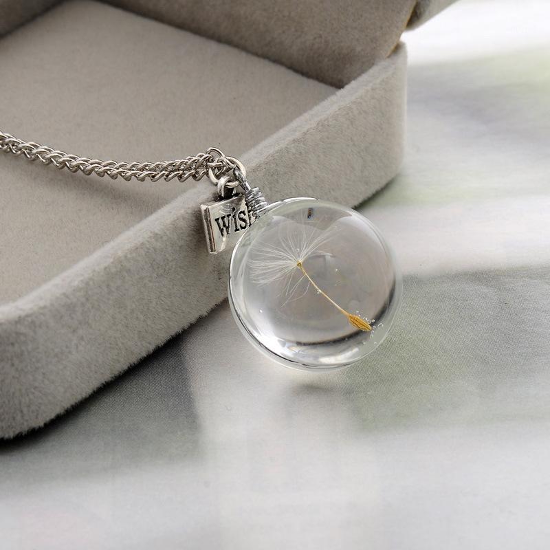 Pendant Necklaces Handmade Natural Dandelion Round Crystal Ball Pendants Wish Drying Treatment Permanent Preservation Jewelry Gifts1 
Pendant Necklaces Handmade Natural Dandelion Round Crystal Ball Pendants Wish Drying Treatment Permanent Preservation Jewelry Gifts1