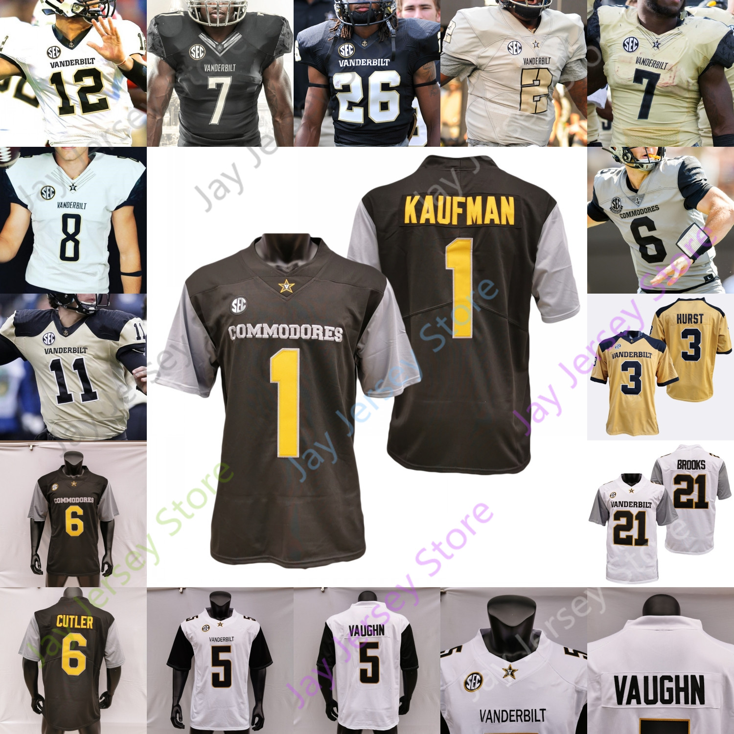 2020 Vanderbilt Commodores Football Jersey NCAA College Jay Cutler Riley Neal Ke'Shawn Vaughn Kalija Lipscomb Cam Johnson Andre Mintze, Grey i
2020 Vanderbilt Commodores Football Jersey NCAA College Jay Cutler Riley Neal Ke'Shawn Vaughn Kalija Lipscomb Cam Johnson Andre Mintze, Grey i