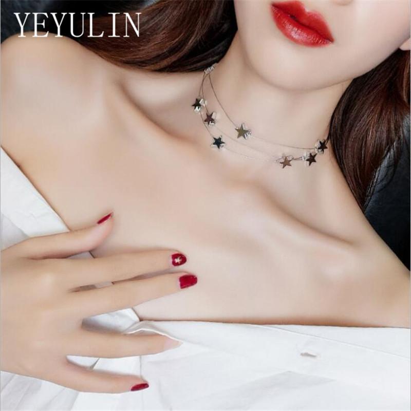 Chokers Sweet Five-pointed Star Multilayer Choker Necklaces For Women Girls Simple Three-layer Chain Necklace Jewelry Gifts Wholesale
Chokers Sweet Five-pointed Star Multilayer Choker Necklaces For Women Girls Simple Three-layer Chain Necklace Jewelry Gifts Wholesale