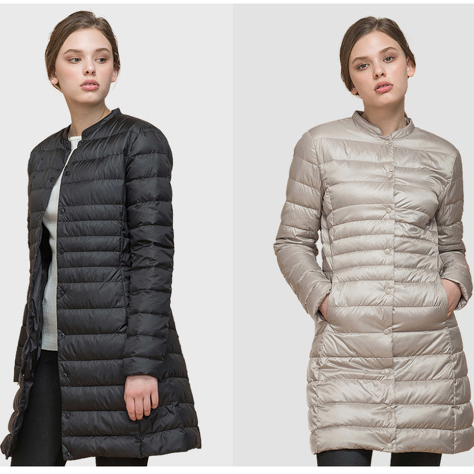 ZOGAA Woman Spring Padded Warm Coat Ultra Light Duck Down Jacket Long Overcoat Slim Solid Jackets Portable Parkas jacket T200114