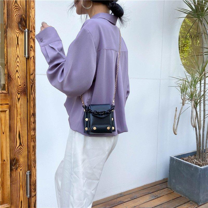 PU Fashion Mini Square Bag Solid Color Wild Shoulder Bag 2021 New Trendy Fashion Messenger Acrylic Chain Handbag Women, Black
PU Fashion Mini Square Bag Solid Color Wild Shoulder Bag 2021 New Trendy Fashion Messenger Acrylic Chain Handbag Women, Black