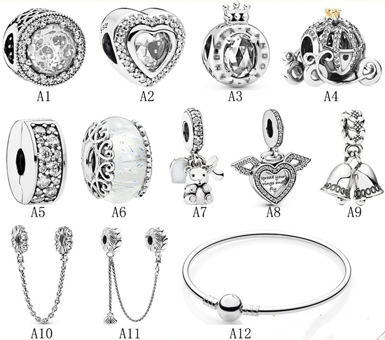 Designer Jewelry 925 Silver Bracelet Charm Bead fit Pacifier Pumpkin Car Angel Slide Bracelets Beads European Style Charms Beaded Murano