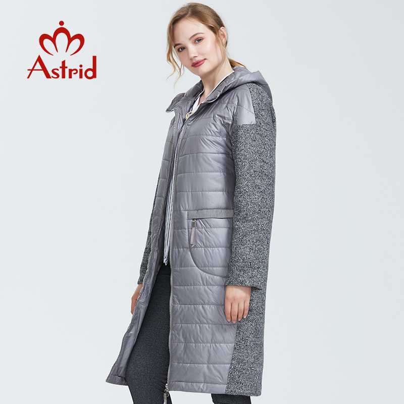Astrid Autumn new arrival women jacket mid-length style park with a hood warm thin cotton jacket woman clothes AM-1983 201019