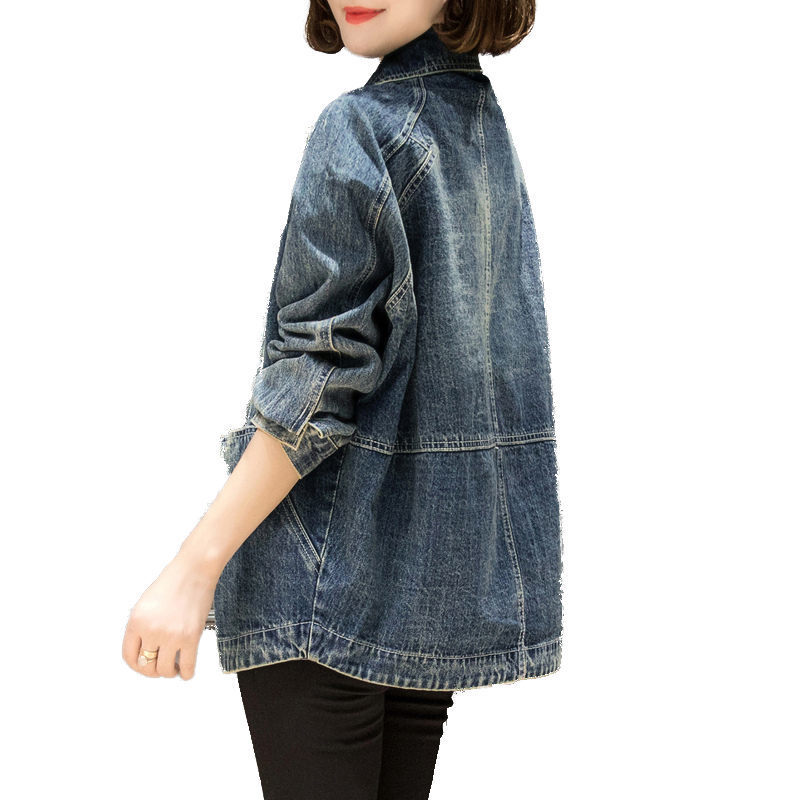 Denim Jacket Women Spring Korean Short Coat Female Wild Short Cardigan Shirt Vintage Single Breasted Jeans Jaqueta R197 201029