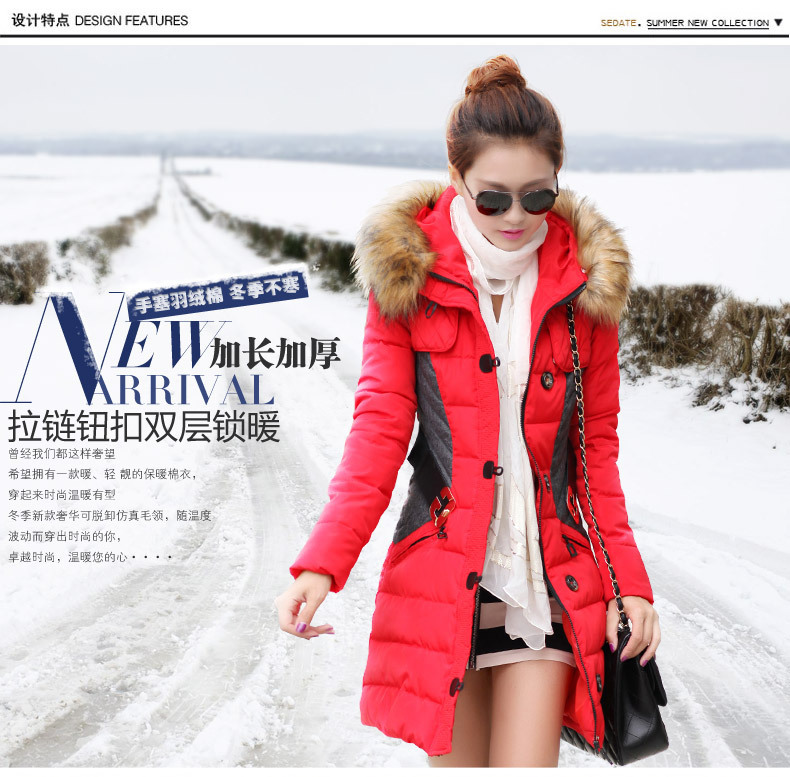 coat coat in the long section of large size Korean Hooded Jacket thick color slim cotton padded clothes wholesale 201217