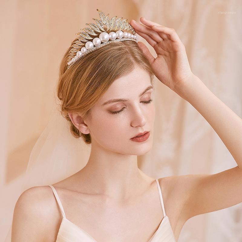 Hair Clips & Barrettes Luxury Pearls Wedding Tiaras Gold Color Bridal Headwear Rhinestone Bands Fashion Jewelry HQ0019, Golden;silver
Hair Clips & Barrettes Luxury Pearls Wedding Tiaras Gold Color Bridal Headwear Rhinestone Bands Fashion Jewelry HQ0019, Golden;silver