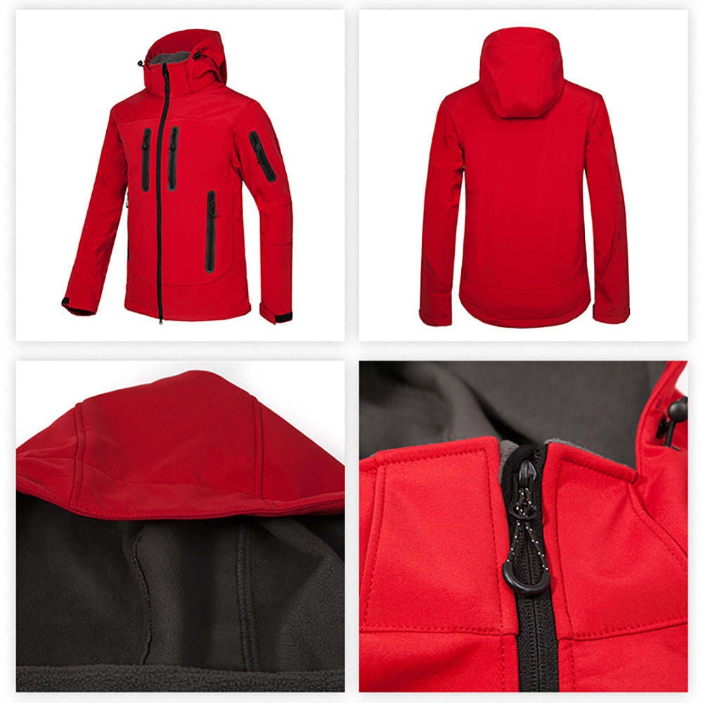 Custom Print Softshell Jacket Men Waterproof Fleece Thermal Outdoor Hooded Hiking Coat Ski Trekking Camping Hoodie Clothing 201128