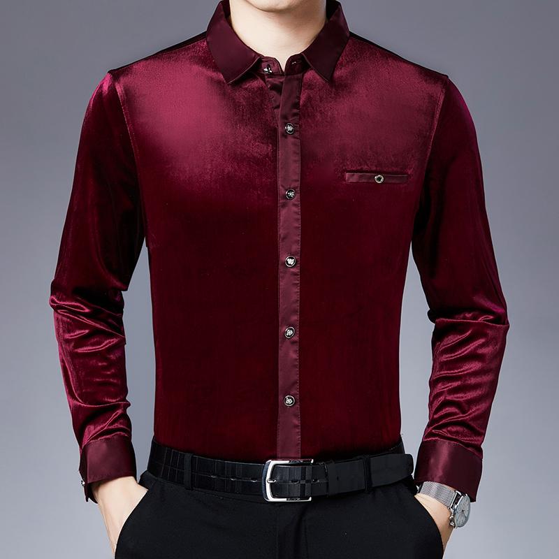 Mens Autumn Gold Velvet Shirts High Quality Male Solid Color Soft Clothes Long Sleeved Free Shipping, Black
Mens Autumn Gold Velvet Shirts High Quality Male Solid Color Soft Clothes Long Sleeved Free Shipping, Black