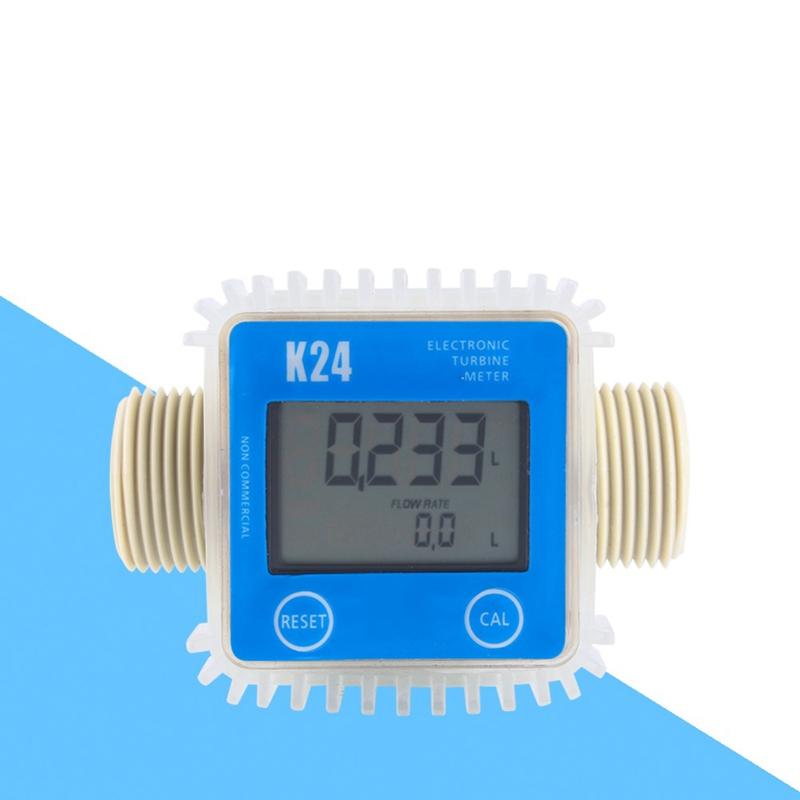 1 Pcs K24 Lcd Turbine Digital Fuel Flow Meter Widely Used For Chemicals Water1