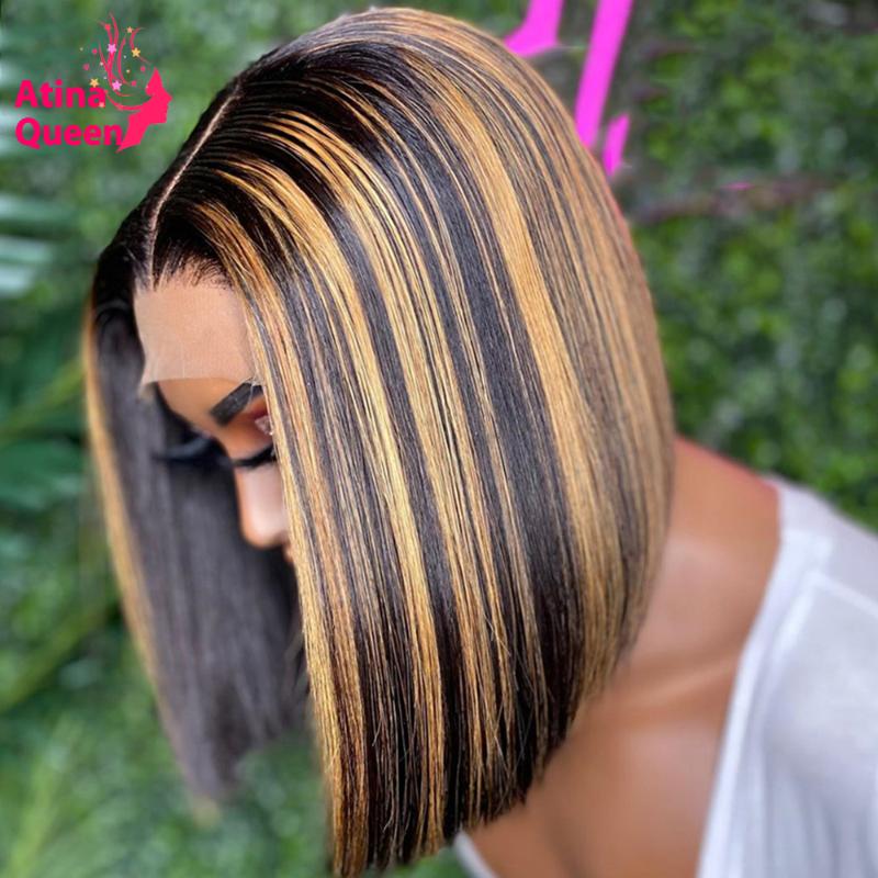 Brown Ombre Honey Blonde Transparent Lace Front Wigs Pre plucked Short Bob Hd Lace Wig Colored Wig Human Hair Glueless Remy, As pic
Brown Ombre Honey Blonde Transparent Lace Front Wigs Pre plucked Short Bob Hd Lace Wig Colored Wig Human Hair Glueless Remy, As pic