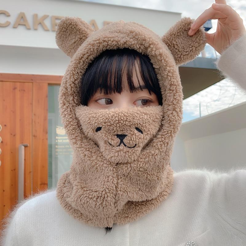 Fashion Ins Winter Autumn Selling Cute Bear Ears Warm Hat Windproof Masks Neck Scarf Cap Student Women Plus Cashmere Cap, 5119-white
Fashion Ins Winter Autumn Selling Cute Bear Ears Warm Hat Windproof Masks Neck Scarf Cap Student Women Plus Cashmere Cap, 5119-white