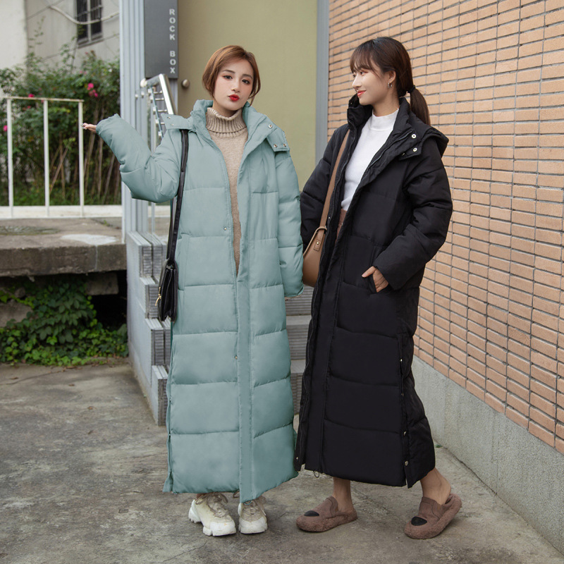Thick Xlong Down Parka Women with Hood Down Jacket Winterr Coat Cultivate Morality Fashion Eiderdown Hoodie with Thick 201026