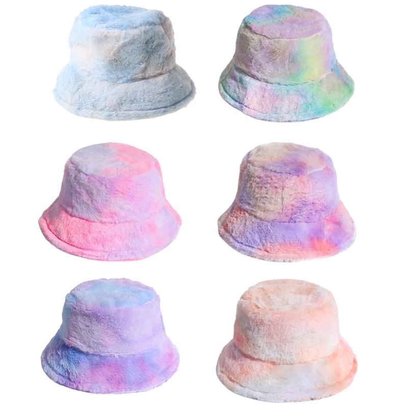 Women Winter Rainbow Tie Dye Bucket Hat Fluffy Plush Thick Warm Fisherman Cap X7XC
Women Winter Rainbow Tie Dye Bucket Hat Fluffy Plush Thick Warm Fisherman Cap X7XC