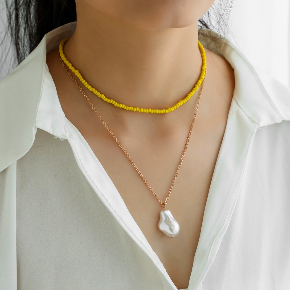 Double Layer Minimalist Shaped Pearl Pendant Necklace Korean Pearl Chain Choker Necklace Fashion Jewelry For Women Girl Party
Double Layer Minimalist Shaped Pearl Pendant Necklace Korean Pearl Chain Choker Necklace Fashion Jewelry For Women Girl Party