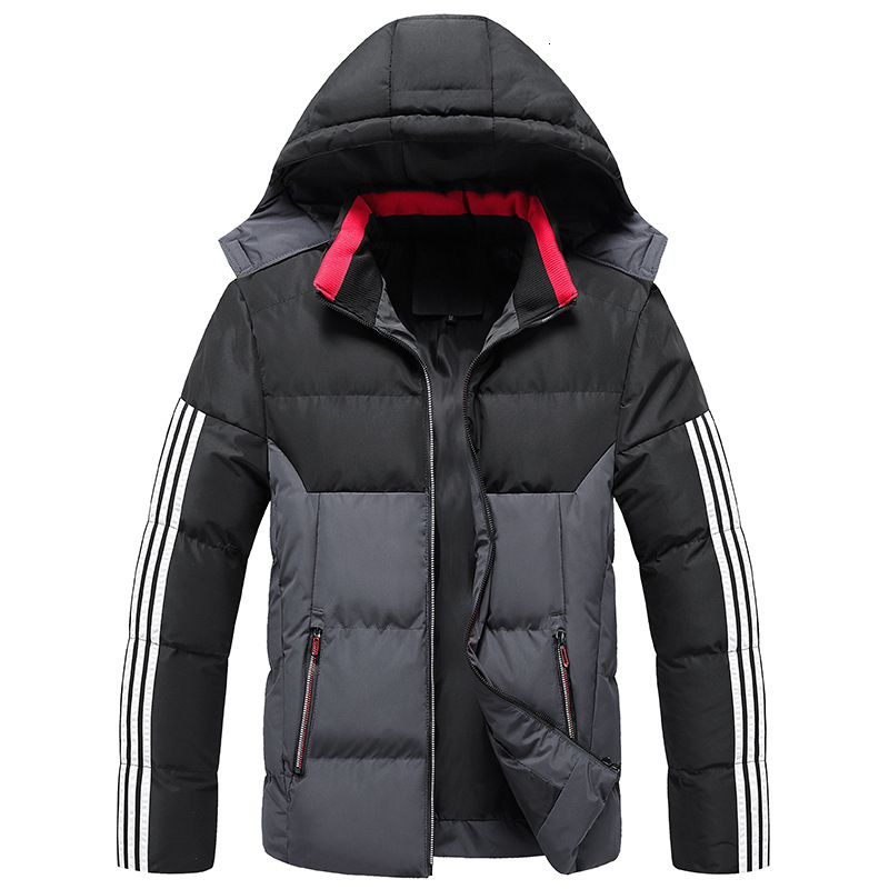 2021 Down the Men's Jacket. Male Stripes Carry Heavier Warm Coat with Hood Detachable Cotton Jacket Winter Jacke A5NI, Black.
2021 Down the Men's Jacket. Male Stripes Carry Heavier Warm Coat with Hood Detachable Cotton Jacket Winter Jacke A5NI, Black.