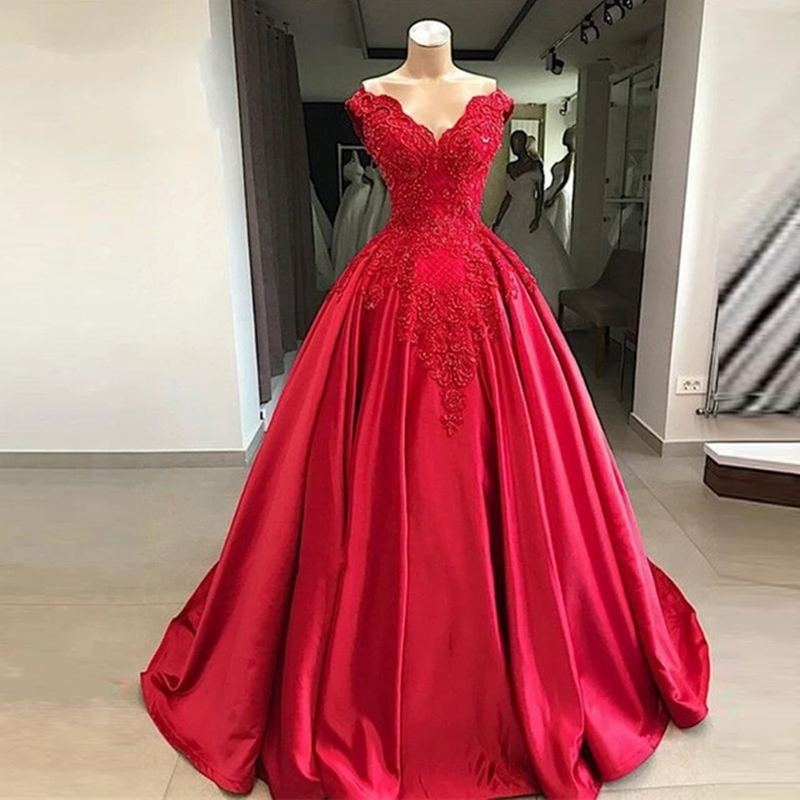 2021 New Sexy Fashion Red V-Neck A-Line Quinceanera Dresses Satin Beading Lace-Up Sweet 16 Dress Debutante Prom Party Dress Custom Made 017, Burgundy
2021 New Sexy Fashion Red V-Neck A-Line Quinceanera Dresses Satin Beading Lace-Up Sweet 16 Dress Debutante Prom Party Dress Custom Made 017, Burgundy