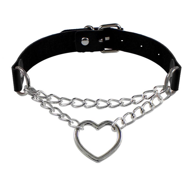 Fashion Sexy Gothic Heart Round Chain Choker Necklace Punk Chocker Women Black PU Leather Pendant Necklace Buckle Jewelry 2020
Fashion Sexy Gothic Heart Round Chain Choker Necklace Punk Chocker Women Black PU Leather Pendant Necklace Buckle Jewelry 2020