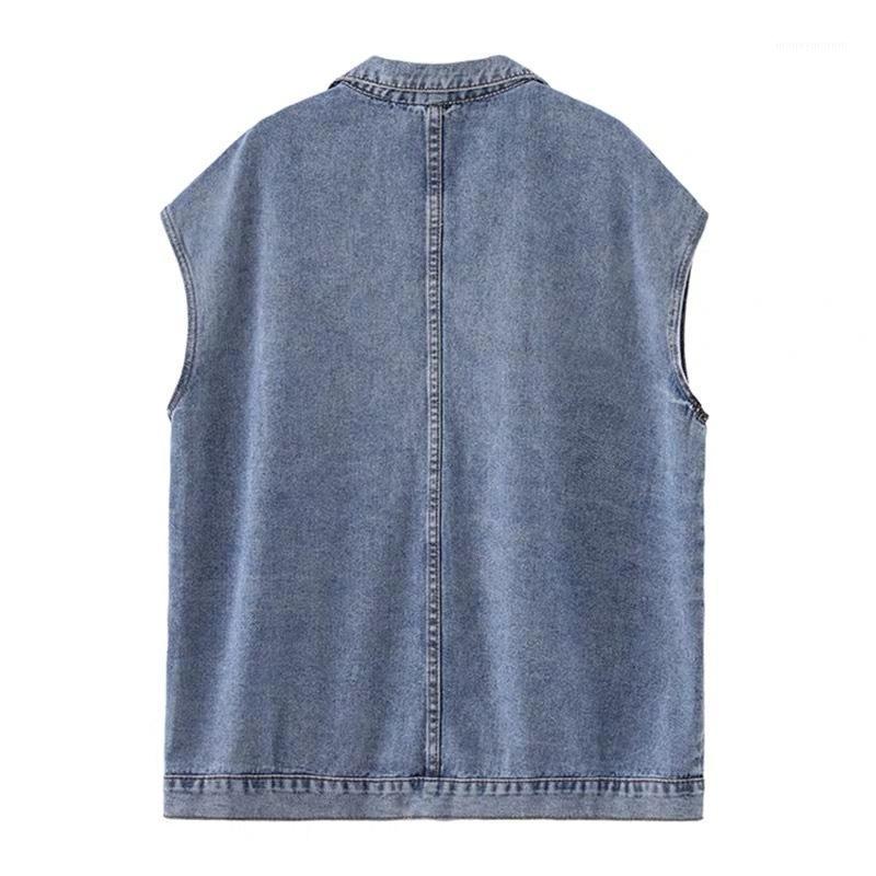 Spring Autumn Women Blue Lapel Loose-fitting Korean Style Workwear Denim Sleeveless Tank Top Women' Large Size Plump Girls Vest1, Black
Spring Autumn Women Blue Lapel Loose-fitting Korean Style Workwear Denim Sleeveless Tank Top Women' Large Size Plump Girls Vest1, Black