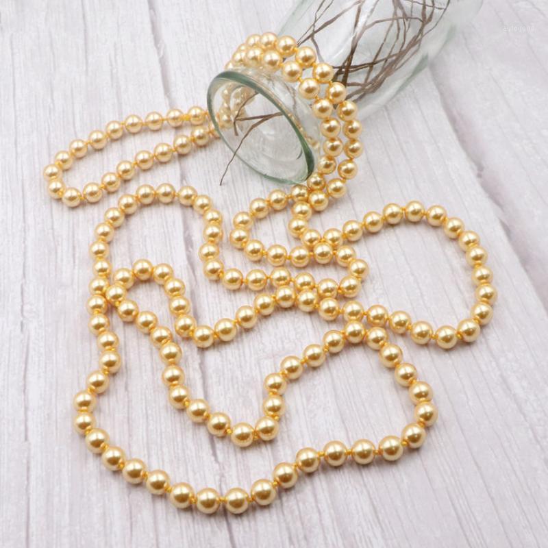 Chains Fashion Statement Women Long Chain Necklace Golden Simulated-Pearl Necklaces Round Glass Shell Pearl Party Gift Jewelry 56" A966
Chains Fashion Statement Women Long Chain Necklace Golden Simulated-Pearl Necklaces Round Glass Shell Pearl Party Gift Jewelry 56" A966