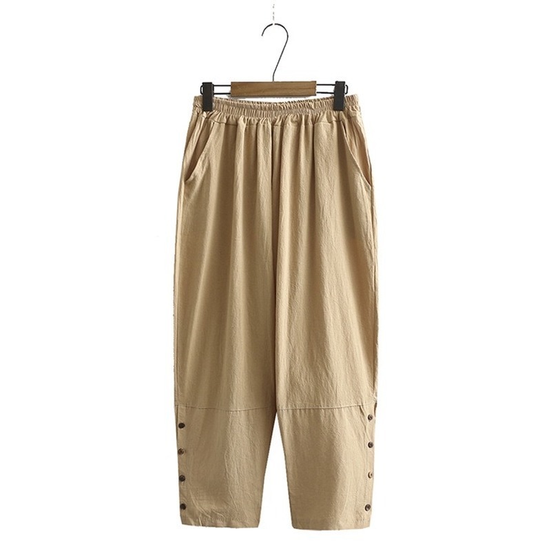Size -3xl Plus Casual Female Elastic Waistline Cotton Linen Thin Pants with Large Pockets 2mlt, Khaki.
Size -3xl Plus Casual Female Elastic Waistline Cotton Linen Thin Pants with Large Pockets 2mlt, Khaki.