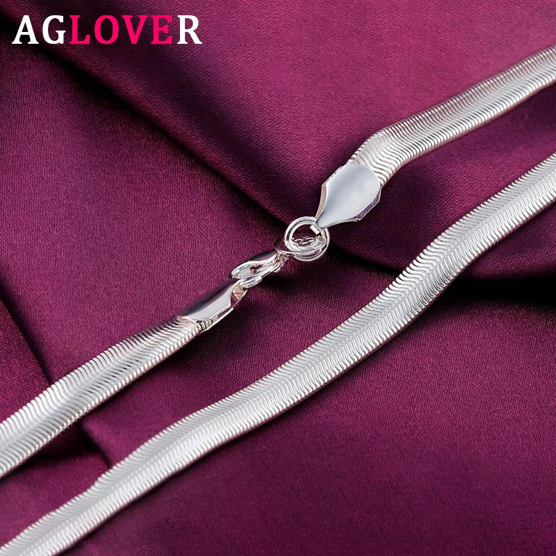 AGLOVER 925 Sterling Silver 6/16/18/20/22/24 Inch 6MM Soft Snake Chain Necklace For Women Men Fashion Charm Wedding Jewelry Gift
AGLOVER 925 Sterling Silver 6/16/18/20/22/24 Inch 6MM Soft Snake Chain Necklace For Women Men Fashion Charm Wedding Jewelry Gift