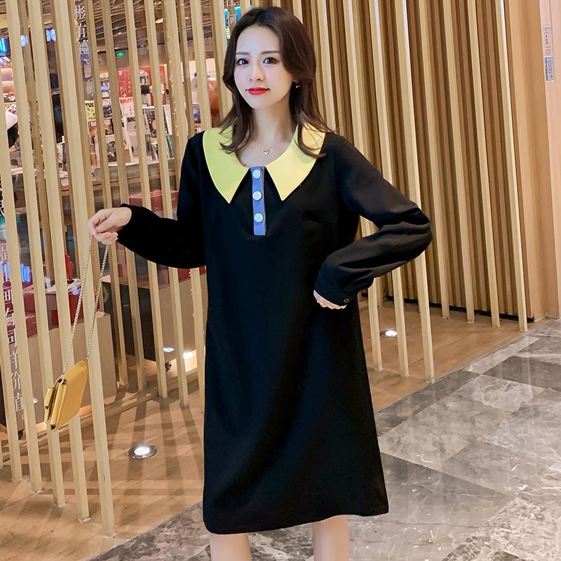 Autumn Fashion Turn-Down Collar Loose Pregnant Women Dress Long Sleeve Maternity Black A-Line Dress Office Lady Elegant Dresses
Autumn Fashion Turn-Down Collar Loose Pregnant Women Dress Long Sleeve Maternity Black A-Line Dress Office Lady Elegant Dresses
