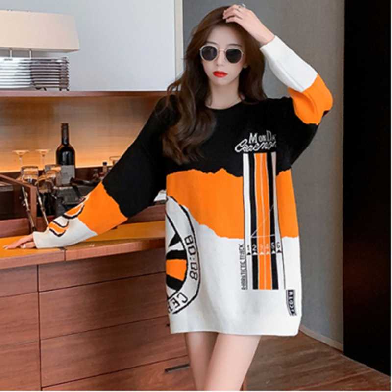 Women Fashion Print Bulky Long Sweater Tops 2020 Newest Winter Students Lazy Wind Pullovers Knitted Thick Warm Loose Sweaters, Picture color
Women Fashion Print Bulky Long Sweater Tops 2020 Newest Winter Students Lazy Wind Pullovers Knitted Thick Warm Loose Sweaters, Picture color