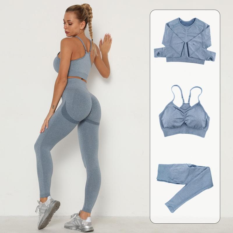Yoga Set For Women Seamless Sports Suit Soild Hip Lift Fitness Set High Waist Workout Clothes Tracksuit Women
Yoga Set For Women Seamless Sports Suit Soild Hip Lift Fitness Set High Waist Workout Clothes Tracksuit Women