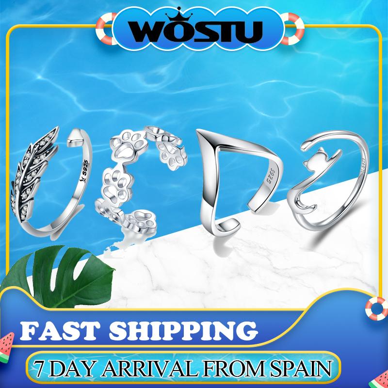 WOSTU 100% 925 Sterling Silver Sticky Cat with Long Tail Finger Ring Women Ring Adjustable Engagement Jewelry
WOSTU 100% 925 Sterling Silver Sticky Cat with Long Tail Finger Ring Women Ring Adjustable Engagement Jewelry