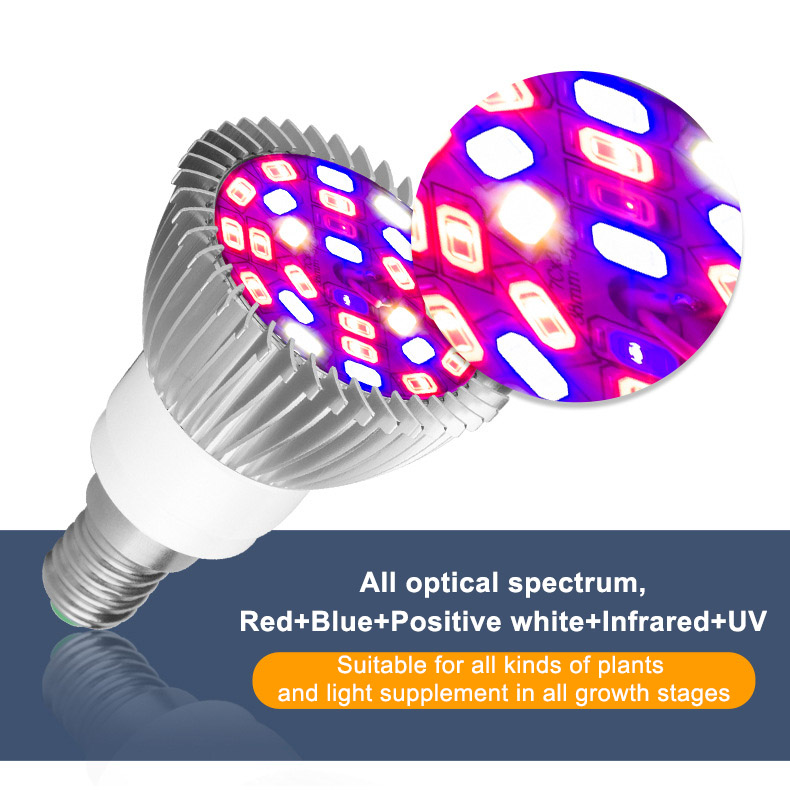 Discount Phyto Lamps Full Spectrum E27 Led Plant Light Grow Lamp E14 Led For Plants 18W 28W Fitolampy Greenhouse Tent Bulbs UV IR