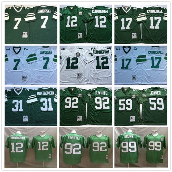 NCAA Vintage 12 Randall Cunningham Carmichael Montgomery Jaworski Joyner Reggie White Brian Dawkin 99 Jerome Brown Football Jerseys, As picture
NCAA Vintage 12 Randall Cunningham Carmichael Montgomery Jaworski Joyner Reggie White Brian Dawkin 99 Jerome Brown Football Jerseys, As picture