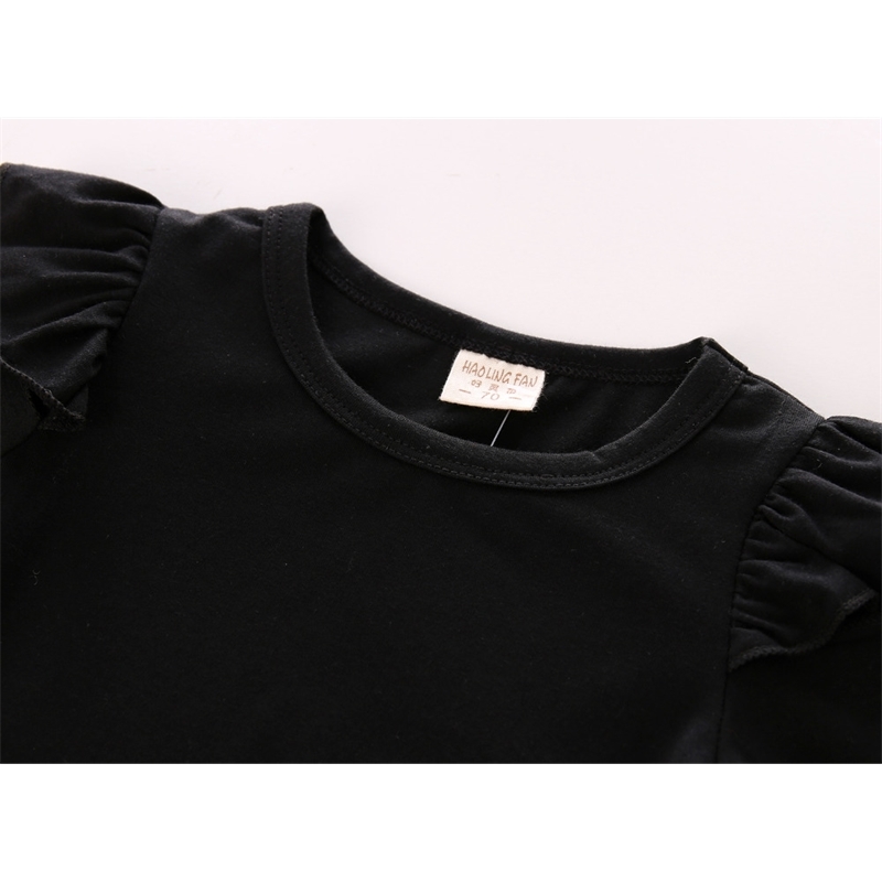 Fashion Cool Baby Girls Clothing Set Cotton Long Sleeve Black TopsLeopard Pants Casual Toddler born Baby Girls Clothes LJ201223