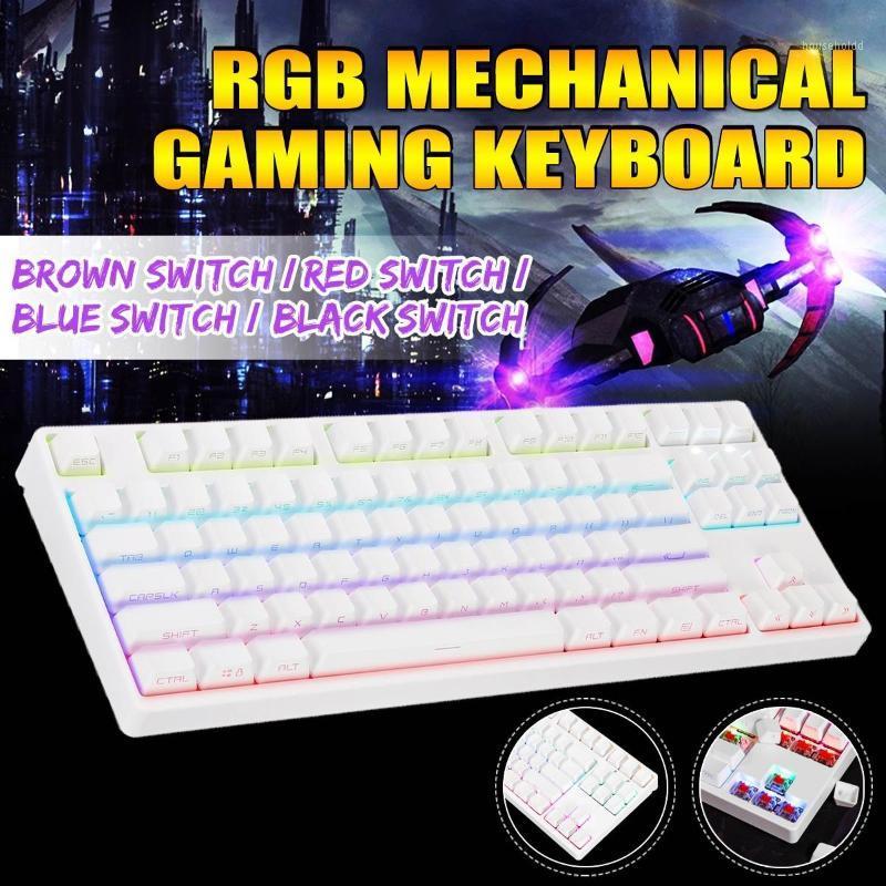 

87 Key NKRO RGB Backlit Gateron Switch Mechanical Keyboard PBT Double Shot Keycaps USB Wired Gaming Keyboard1