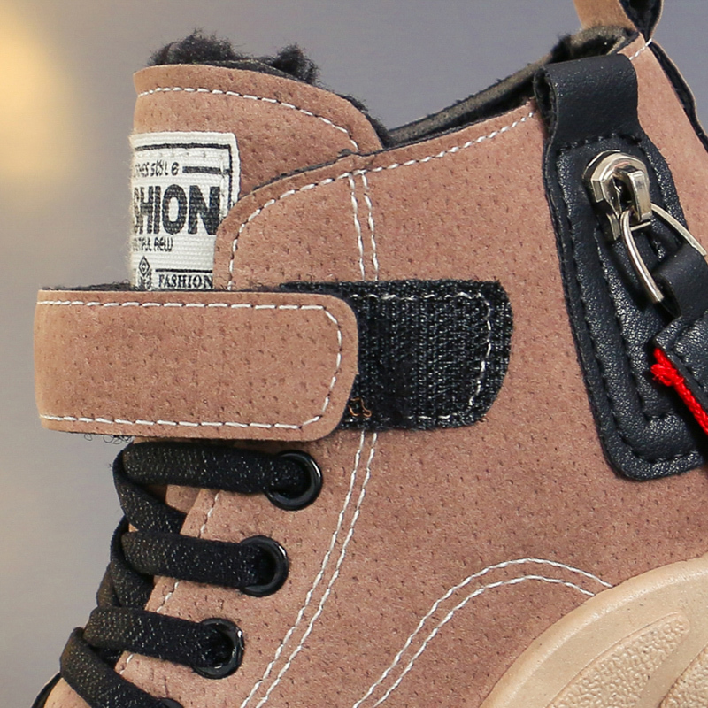 JUSTSL Boys Girls Sports Cotton Boots New autumn winter Child Warm Snow Shoes Kids Teenage Snow Boots Size 26-37 LJ201029