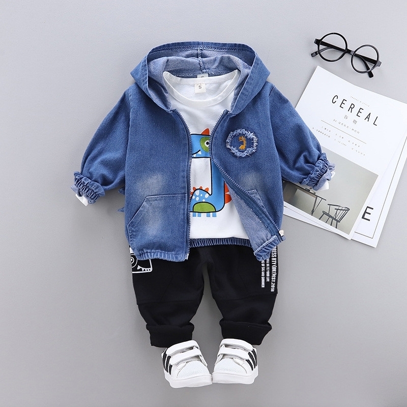 Children Boys Clothing Sets Spring Autumn Kid Boys Clothes Sets Cotton Denim jacket Top Pants Toddler Clothes Suit LJ200917