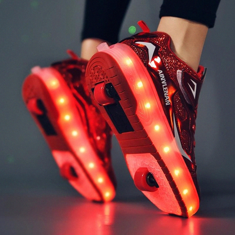 Kids LED Glowing Light Up Tennis Roller Skate Sneakers Shoes for Boys Girls Children Boy Girl USB Skating Shoes With Wheels #VR0S
Kids LED Glowing Light Up Tennis Roller Skate Sneakers Shoes for Boys Girls Children Boy Girl USB Skating Shoes With Wheels #VR0S