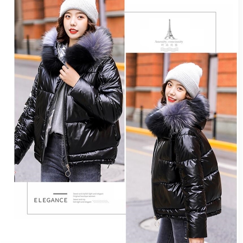 Autumn Faux Fur Hooded Thick Coat Pink Women Cropped Jacket Woman Coats Winter 201127