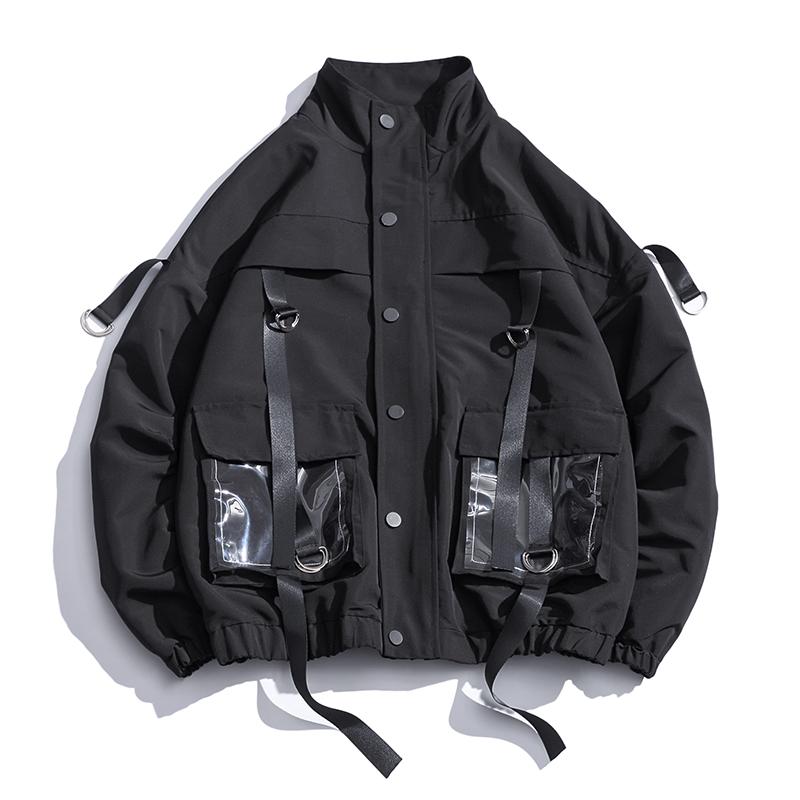 2020 Men Fashion Hi-street Men' Overalls Jacket Transparent Pocket Coat Loose-fitting Hip Hop Ins Couple Wind Jacket, Black
2020 Men Fashion Hi-street Men' Overalls Jacket Transparent Pocket Coat Loose-fitting Hip Hop Ins Couple Wind Jacket, Black