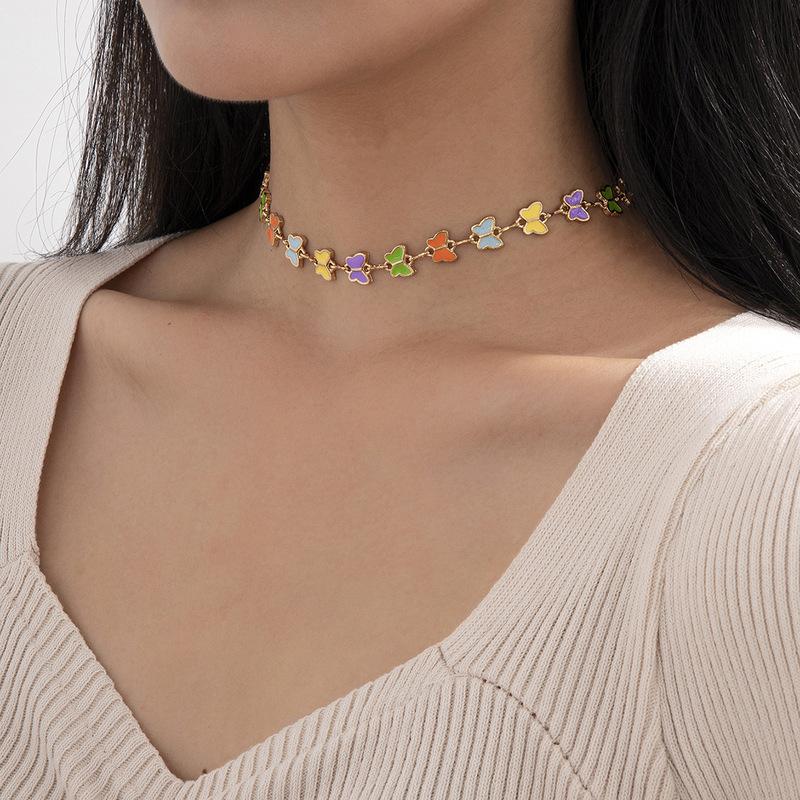 TIMEONLY Romantic Rainbow Enamel Butterfly Choker Necklaces Gold Color Chain Chokers for Women Birthday Gift Animal Accessories
TIMEONLY Romantic Rainbow Enamel Butterfly Choker Necklaces Gold Color Chain Chokers for Women Birthday Gift Animal Accessories