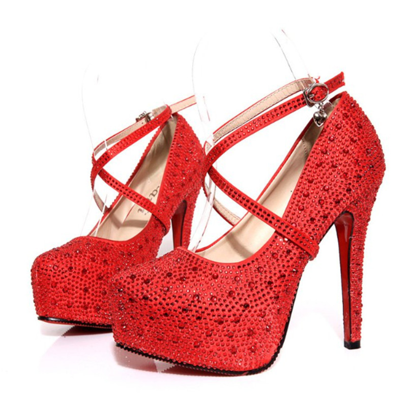 Wedding Shoes Women High Dwaterproof Water Red Crystal Strass Women's Casual Fashion Moccasins Hbbz, 02
Wedding Shoes Women High Dwaterproof Water Red Crystal Strass Women's Casual Fashion Moccasins Hbbz, 02